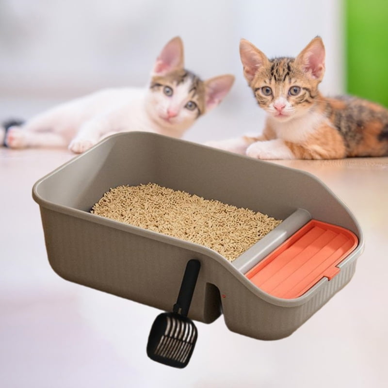 lanema Privacy Cats Litter Pan Easy Observation PP Litter Box for Cats Kittens Home Use