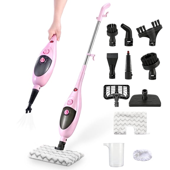 Moolan Steam Mop, 10 in 1 Floor Cleaning, Detachable Steam Mop for Tile and Hardwood, Handheld Domestic Steam Cleaner