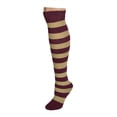 thumbnail image 1 of Knee High Striped Socks - Maroon/Vegas Gold, 1 of 1