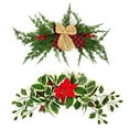 thumbnail image 6 of Artificial Christmas Swag, Winter Pine Needles Decoration Swag with Ribbon Bow and Red Berries, Greenery Christmas Swag for Wall Door Lintel Festival Decor, 6 of 7