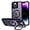 Purple Clear, variant on for iPhone 14 Pro Max Case Magnetic Clear with Camera Cover [Compatible with MagSafe] Stand Hard Luxury Plating Phone Cases for iPhone 14 Pro Max for Women Men -Black