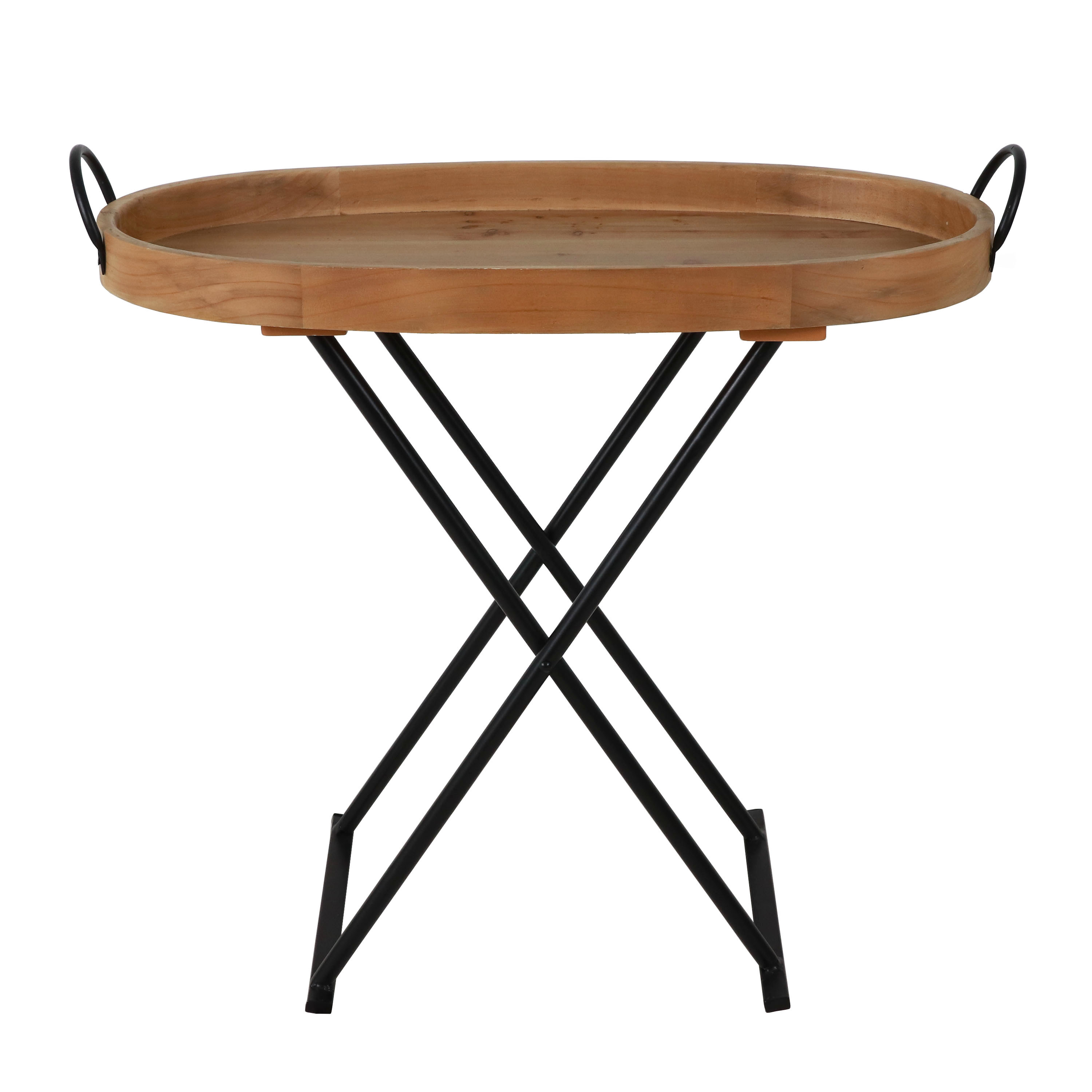 Daphne Oval Wood Tray Top Folding Table