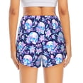 thumbnail image 4 of Goofa crystal Skull flower leaf Printed Women 2 in 1 Running Shorts,Quick Dry Athletic Workout Shorts,High Waisted Athletic Shorts with Liner Pockets-Medium, 4 of 9