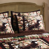 Global Trends Wildlife Lodge Quilted Bed Pillow Sham, Standard 20" x 26"