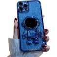 thumbnail image 1 of Funda 6D Bling Astronaut para iPhone 13 Pro, con baño líquido, purpurina flotante y arena movediza, para mujer y niña, azul (Astronauta fijo, sin soporte), 1 of 8