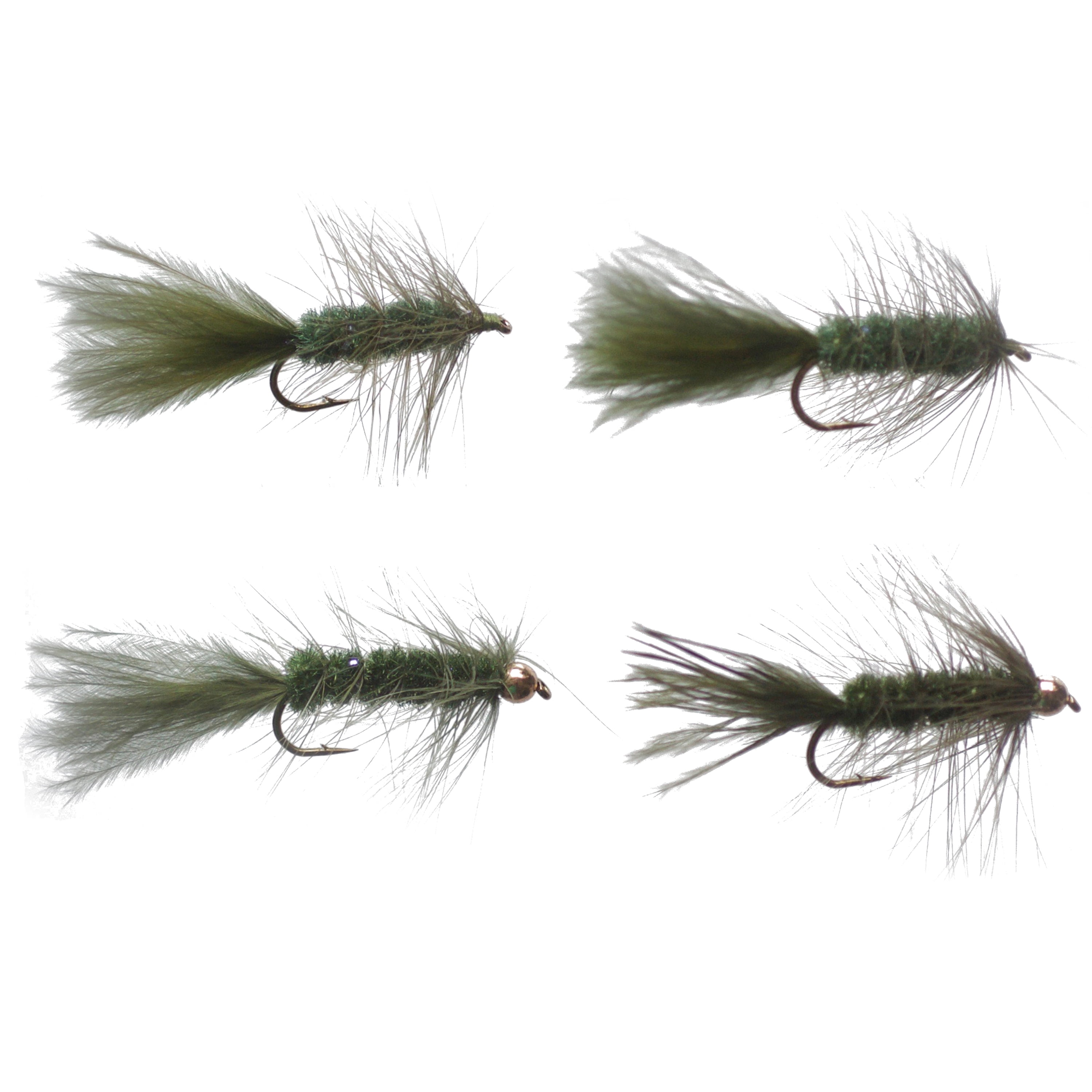 (2 pack) Cortland Fairplay Olive Wooly Bugger Fly, Size 10, 4 Pack, 709355