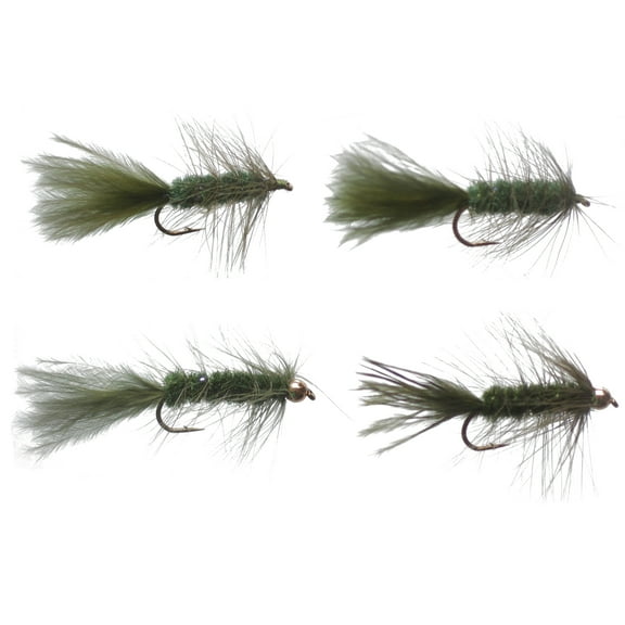 Cortland Fairplay Olive Wooly Bugger Fly, Size 10, 4 Pack, 709355