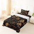 thumbnail image 5 of Homewish Goth Sugar Skull Twin Sheets,Skeleton Halloween Bedding,Brown,3 Pieces,1 Fitted Sheet and 1 Pillowcase, 5 of 6