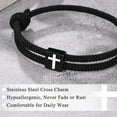 thumbnail image 3 of Men Adjustable Braided Rope Cross Bracelet - Easter Christmas Christian Baptism Birthday Gifts for Boys Teens, 3 of 5