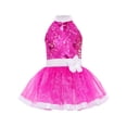 thumbnail image 3 of inlzdz Girls Sparkly Sequins Sleeveless Ballet Dance Dress Princess Party Ballerina Tutu Skirt Leotard Hot Pink 8, 3 of 7