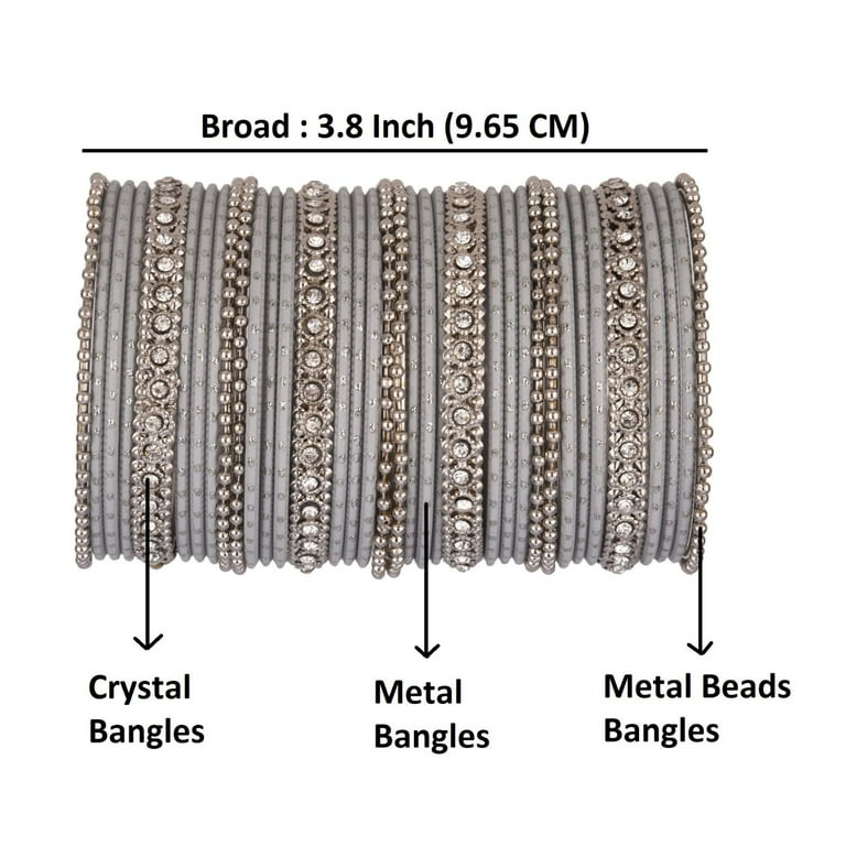 METAL BEAD BRACELET BROAD GOLD GREY METAL BEAD BRACELET BROAD GOLD GREY