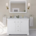 thumbnail image 2 of Wyndham Collection Square Sinks Wood Double Bathroom Vanity in White/Gold, 2 of 6