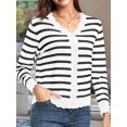 thumbnail image 4 of Women Cardigan Sweaters Long Sleeve Casual Light-Weight Button Down V-Neck Fall Sweater White  XL, 4 of 7