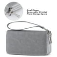 thumbnail image 5 of HAWEE Cellphone Wallet Dual Zipper Wristlet Purse with Card Slot/ Coin Pouch Compatible with iPhone/Samsung for Women or Lady, Grey, 5 of 7