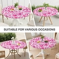 thumbnail image 7 of Pink Breast Cancer Round Fitted Tablecloth with Elastic Edge,Dining Table Cover Waterproof,Outdoor Round Tablecloth for Camping,Dining,Indoor and Outdoor, 7 of 7