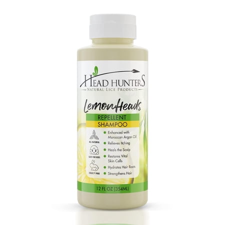 Lemon Heads Lice Prevention Shampoo - Daily Head Lice Shampoo for Kids and Adults - Natural and Non-Toxic, Extremely Effective Without Chemicals - Head Hunters - 12 Fl Oz