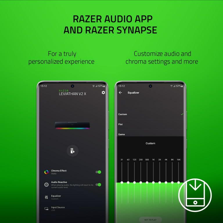 Razer Leviathan V2 X PC Gaming Compact Soundbar: USB Type C, Bluetooth,  High-fidelity Stereo, Razer Chroma™ RGB