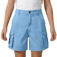 thumbnail image 6 of Odeerbi Teen Boys Girls Cargo Shorts Solid Color School Uniform Shorts with Pockets, 6 of 7