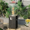 thumbnail image 2 of Gymax 41,000 BTU Propane Patio Heater Glass Tube Standing Gas Heater w/ Cover Wheels Black, 2 of 10