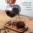 thumbnail image 4 of Lalord Cafetera para verter, jarra de vidrio de borosilicato de 20 oz con 100 filtros de papel V60, mango de nogal y tapa de vidrio, cafetera de goteo para el hogar, cafetería, restaurante, camping, 6, 4 of 5