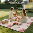 thumbnail image 4 of Pink Roses Outdoor Rug for Patio/Deck/Porch, Non-Slip Large Area Rug 5 x 7 Ft, Valentine's Day Love Flowers Beige Rustic Indoor Outdoor Rugs Washable Area Rugs, Reversible Camping Rug Carpet Runner, 4 of 8