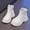 White1, variant on Cethrio Big Girls Ankle Boots, Warm Winter Non-slip Zip up Girls Booties Brown Size 1(Big Kids)