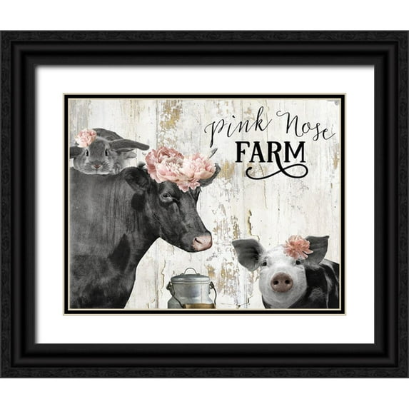 Sommers, Mindy 18x15 Black Ornate Wood Framed with Double Matting Museum Art Print Titled - Pink Nose Farm I