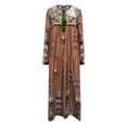 thumbnail image 4 of CEHVOM Robe Décontractée à Imprimé Patchwork pour Femmes, Col en V, Manches Longues, Mini-Robe, 4 of 5