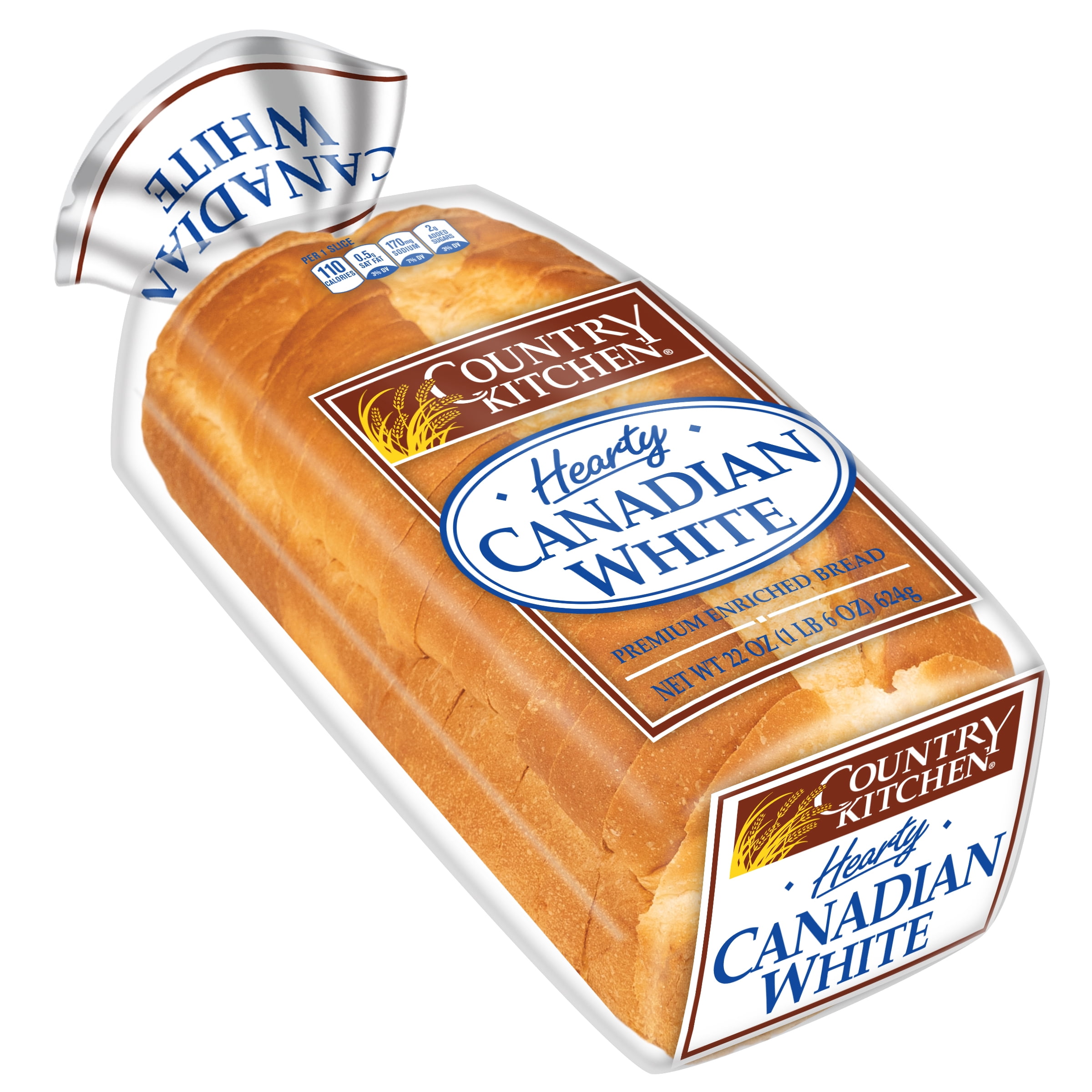 Country Kitchen Hearty Canadian White, Soft Sliced White Bread, 22 oz, Shelf-Stable
