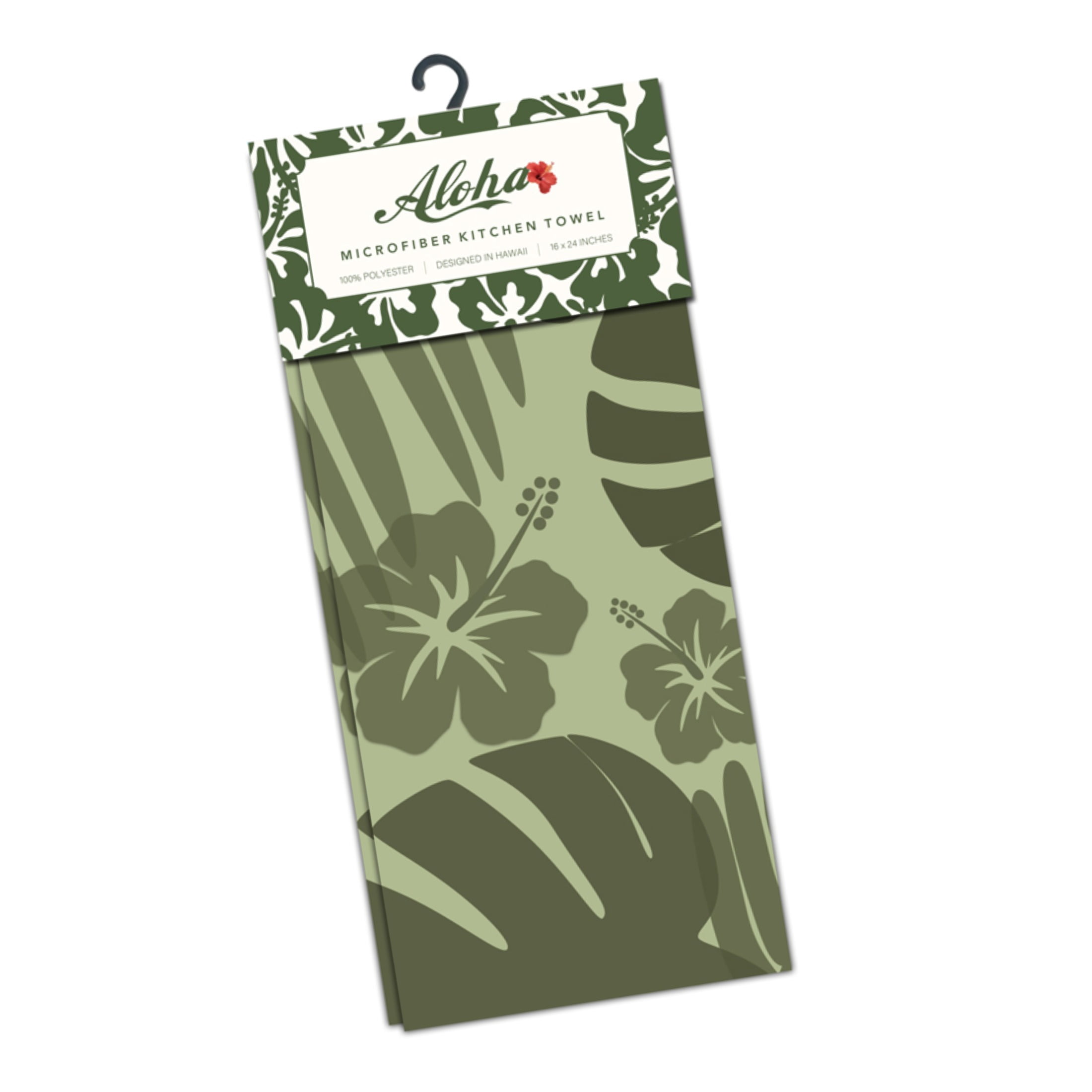 Chiefly Kitchen Towel with Monstera Design, 2-Piece Set