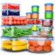 thumbnail image 1 of Contenedores de almacenamiento de alimentos RockBerry de 2,5 litros, juego de 32 con tapas, 1 of 6