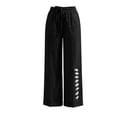 thumbnail image 5 of Costeam Womens Dandelion Print Linen Capri Pants Elastic Drawstring High Waist Side Pockets Cuffed Ankle Loose Fit Breathable Cropped Jogger Trousers, 5 of 8