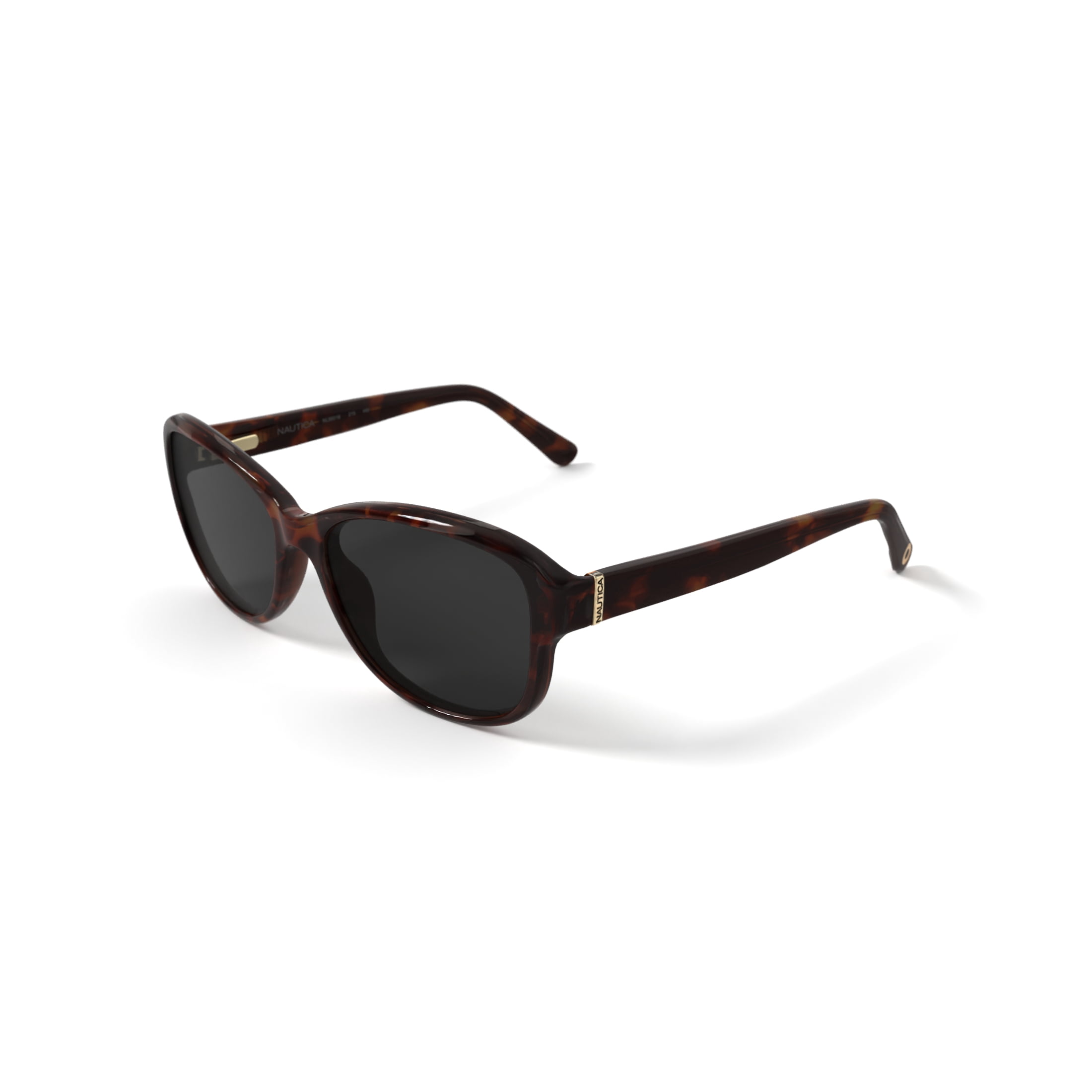 Nautica Women's Rectangle Prescription Sunglasses with Case, NLS6016 Shiny Brown Demi