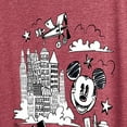 thumbnail image 3 of Disney - Mickey Mouse - Skyscraper, Airplanes, & Clouds Sketch - Women's Short Sleeve Graphic T-Shirt, 3 of 5