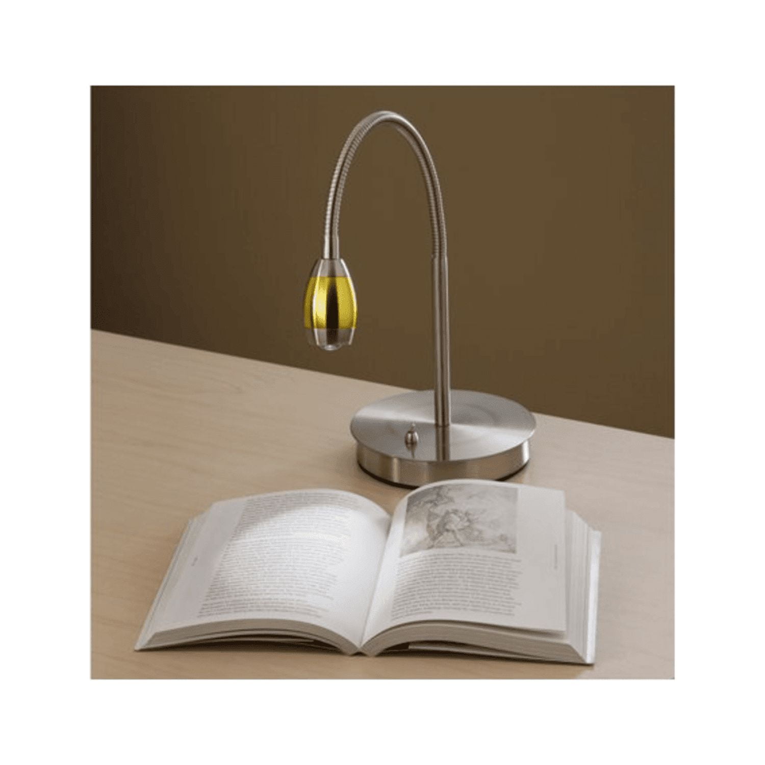 Simpla 200603-01 Focused Beam Natural Light Desk Lamp - Gold Shade