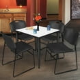 thumbnail image 2 of Regency Kahlo 30 in. Square Breakroom Table- White, Black Base & 4 Zeng Stack Chairs- Black, 2 of 8