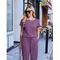 thumbnail image 2 of Ekouaer Jumpsuits for Women Dressy Casual Romper Summer Short Sleeve Vacation Outfits 2026 One Piece Travel Clothes, 2 of 6