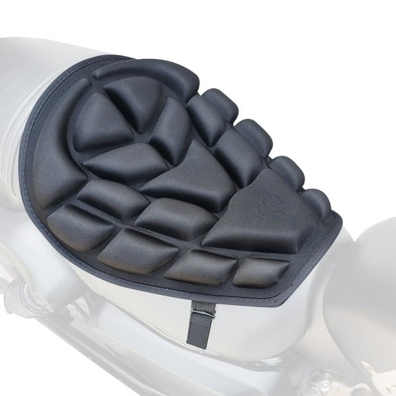 Dolhoo Motorcycle Air Seat Cushion, 3D Shock Absorption Seat Pad Cushion, Waterproof Sun-Protective Seat Cover Comfortable & Breathable Compatible with Harley Davidson Motorcycle