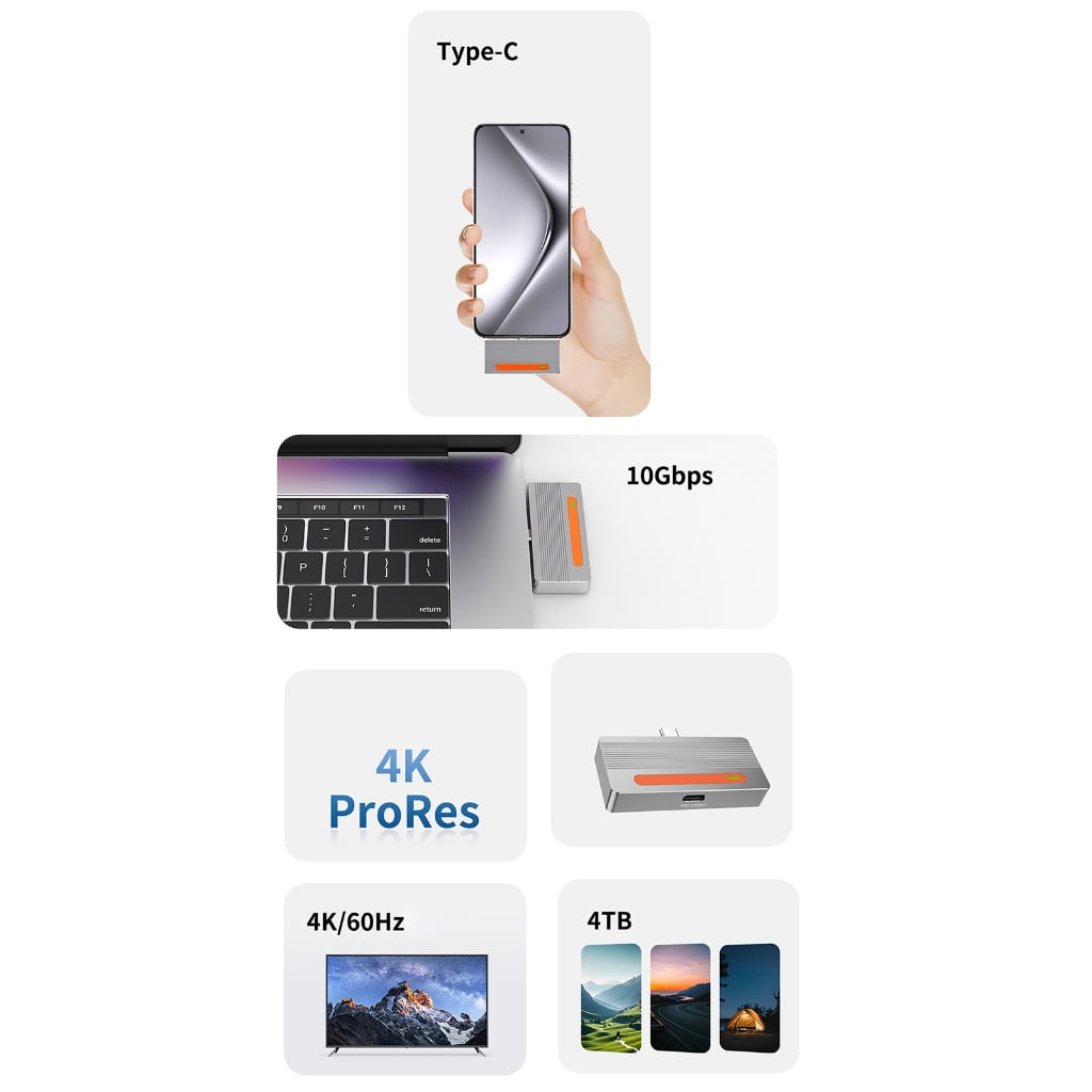 AOOOWER USB C 10Gbps M.2 NVMe SSDs 2230 Enclosure Adapter with Aluminum Case 4k/60hz