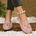 thumbnail image 6 of LOVZFMLL Women's Penny Loafers Slip On Flat Shoes for Business Casual Work Comfortable Dress Flats Round Toe Bow Knot Pink 9, 6 of 7