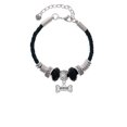 thumbnail image 2 of Delight Jewelry Silvertone Mini ''Rescue'' Dog Bone Mom Celtic Knot Leather Bead Bracelet, 7"+2" Extender, 2 of 4