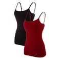 thumbnail image 1 of Charmo Cami Correa de espagueti ajustable para mujer construida en sujetador camisetas sin mangas 2 Pack, 1 of 6