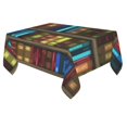 thumbnail image 1 of BSDHOME Fully Stocked Bookshelves Cotton Linen Tablecloth 60x84 Inches, Multicolored Books Desk Table Cloth Cover for Wedding Holiday Party Decoration, 1 of 5