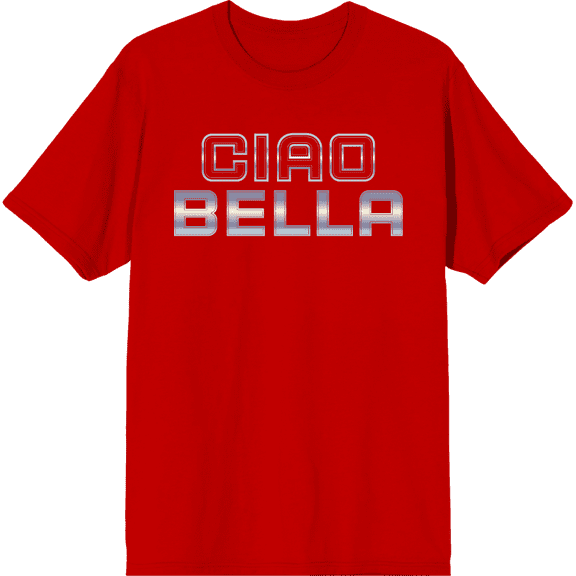 Ciao Bella Adult Red Crew Neck Short Sleeve Tee-XL