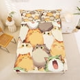 thumbnail image 5 of jejeloiu Cute Cartoon Cat Bed Sheets Kids,Beige Kitten Pattern King Sheets,4pcs, 5 of 6