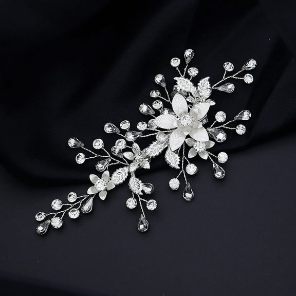 OUNONA Rhinestone Hair Clip for Wedding Bride Hairpin with Silver Color Suitable for Thick or Thin Hair