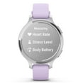 thumbnail image 6 of Garmin Lily 2 Active (Silver/Purple Jasmine) Women's Fitness Smartwatch Gift Box Bundle - Bright Touchscreen Display, Built-in GPS, All-Day Health Monitoring Wall Adapter & Hard Case, 6 of 9