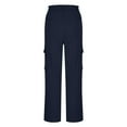 thumbnail image 6 of UAMVSH Women High Waist Cargo Pants Plus Size Streetwear Casual Work Dress Trousers with Pockets Soft Outdoor Wide Leg Athletic Pants(X-Large,Navy), 6 of 7