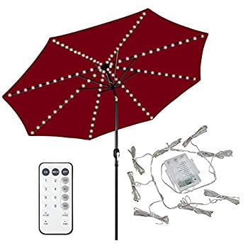 Patio Umbrella Lights 104 Leds 8 Lighting Mode With Remote Control Copper Wire Decor String Lights For Patio Umbrellas Outdoor Use Camping Tents Battery Operated Waterproof Warm White Walmart Com Walmart Com