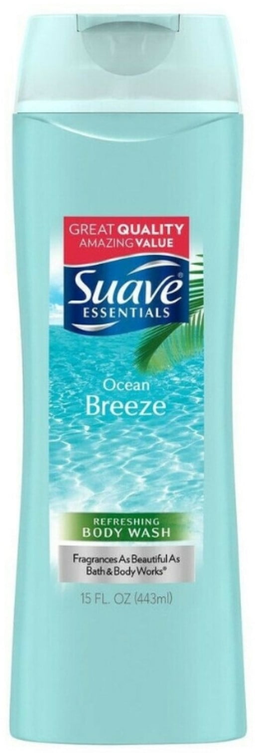 Suave Essentials Body Wash, Ocean Breeze 15 oz (Pack of 2)